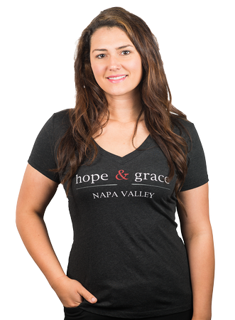 hope & grace V-Neck Women's T-Shirt,  Charcoal